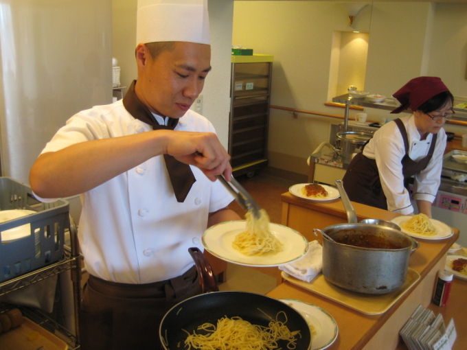 病棟内調理ミートスパゲティ