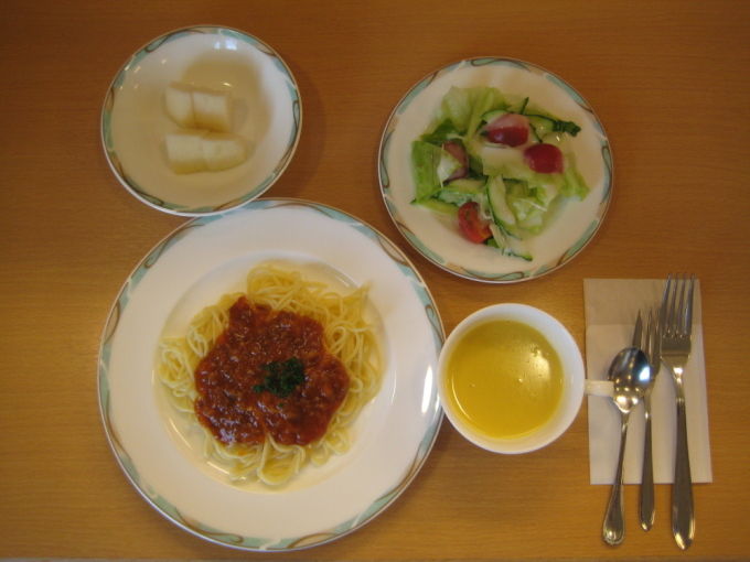 病棟内調理　ミートソーススパゲティ